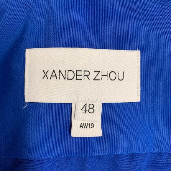 XANDER ZHOU Size S Blue Solid Polyester Epaulettes Long Sleeve Shirt - Picture 5 of 6